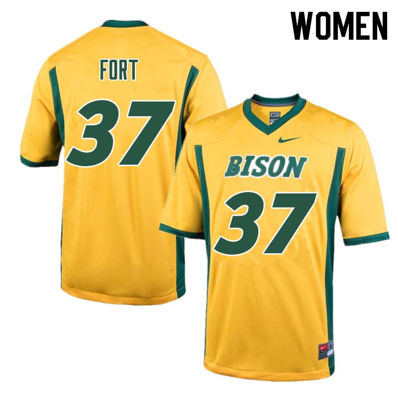 Women #37 Tre Fort North Dakota State Bison College Football Jerseys Sale-Yellow - Click Image to Close